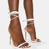 Look Back White Pu Pointed Toe Lace Up Stiletto Heels 2 Look Back White Pu Pointed Toe Lace Up Stiletto Heels -Chic Footwear Shop 771A6757