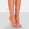 Bly Nude Patent Clear Perspex Cake Stand Lace Up Square Toe Heels 1 Bly Nude Patent Clear Perspex Cake Stand Lace Up Square Toe Heels -Chic Footwear Shop 771A6877copy