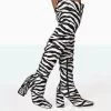Meridian Zebra Grain PU Block Heel Over The Knee High Boots 1 Meridian Zebra Grain PU Block Heel Over The Knee High Boots -Chic Footwear Shop 771A7056
