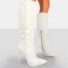 Horizon Linen Ecru Stiletto Knee High Boots 2 Horizon Linen Ecru Stiletto Knee High Boots -Chic Footwear Shop 771A7737