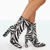 Bridget Zebra Printed PU Pointed Toe Block Heeled Ankle Boots 2 Bridget Zebra Printed PU Pointed Toe Block Heeled Ankle Boots -Chic Footwear Shop 771A7934