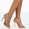 Obsession Nude Patent Chain Detail Stiletto Heels -Chic Footwear Shop 771A8036