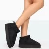 Shorty Black Faux Suede Ultra Mini Chunky Ankle Boot -Chic Footwear Shop 771A8188