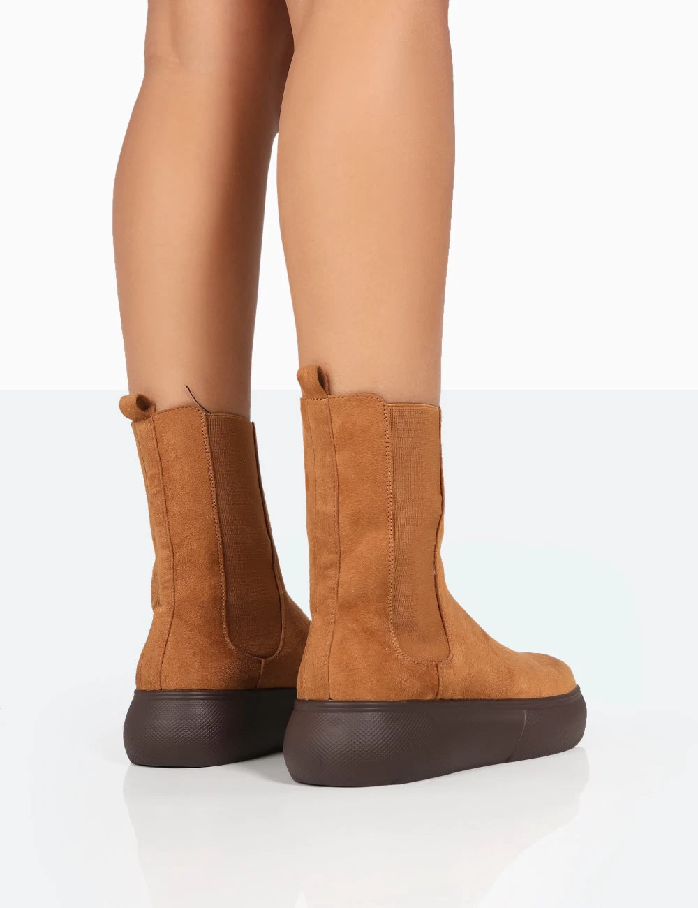 Pisa Tan Chunky Rubber Sole Chelsea Boots 5 Pisa Tan Chunky Rubber Sole Chelsea Boots - Image 3