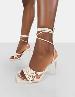Seabreeze Ecru Rope Woven Lace Up Square Toe Heels 8 Seabreeze Ecru Rope Woven Lace Up Square Toe Heels -Chic Footwear Shop 771A9210