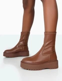 Auden Mocha PU Chunky Sole Ankle Boots -Chic Footwear Shop 771A9902 1125c994 22c8 4fe3 95f9 0e0f27f84166