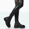 Pheonixe Black Pu Chunky Sole Round Toe Over The Knee Boots 2 Pheonixe Black Pu Chunky Sole Round Toe Over The Knee Boots -Chic Footwear Shop 771A9908 b21b279c daa1 4d99 a242 34a7d18835b7