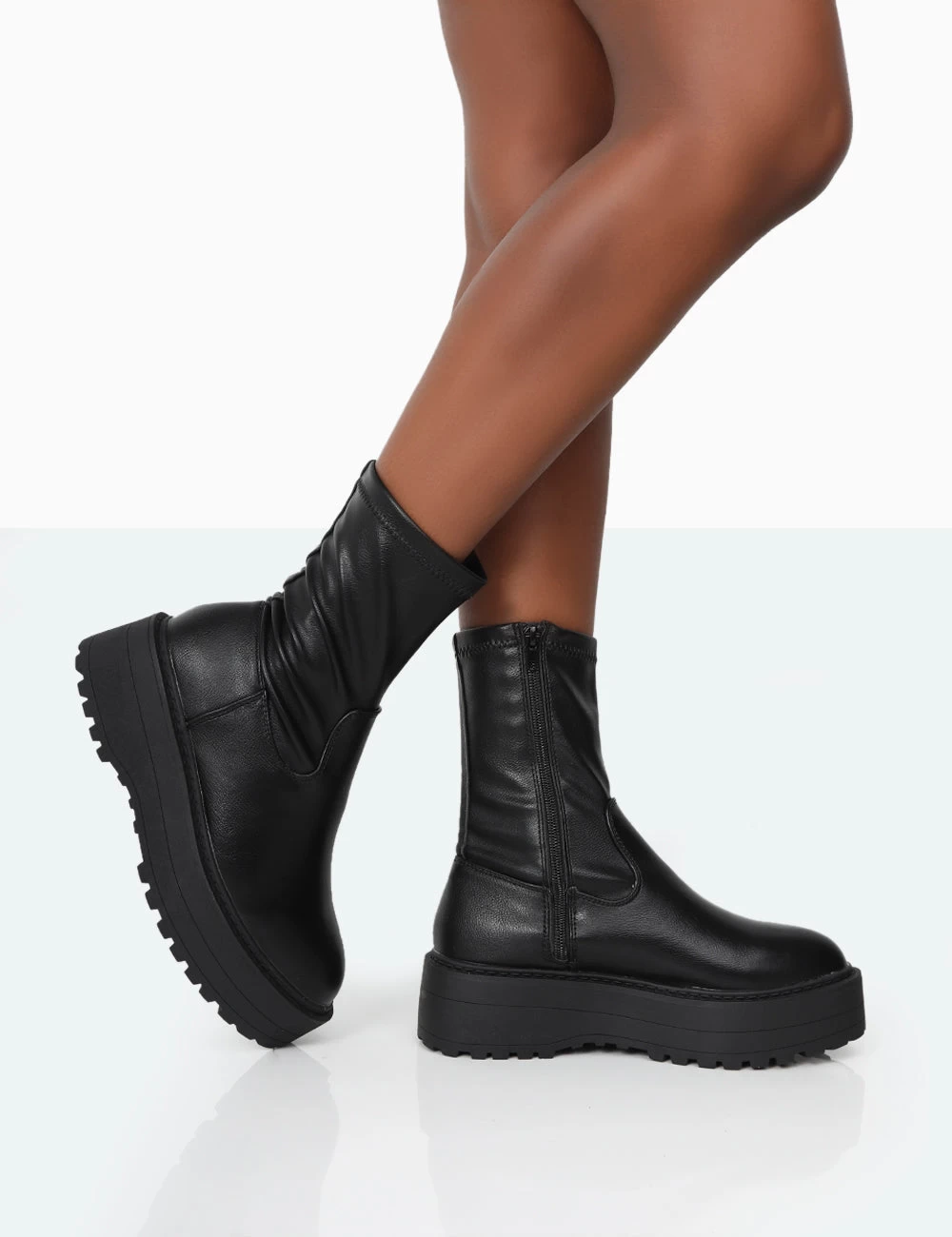 Auden Wide Fit Black Chunky Sole Ankle Boots 5 Auden Wide Fit Black Chunky Sole Ankle Boots - Image 3