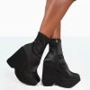 Versus Black Satin Platform Sole Ankle Boots 1 Versus Black Satin Platform Sole Ankle Boots -Chic Footwear Shop 771A9947