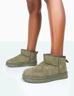 Flurry Khaki Faux Suede Ultra Mini Ankle Boots -Chic Footwear Shop 771A9967 fc15ef37 9a51 4442 8d50 17e28b3faa7d