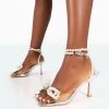 Hope Wide Fit Silver Metallic PU Clear Perspex Bow Strappy Mid Heels 2 Hope Wide Fit Silver Metallic PU Clear Perspex Bow Strappy Mid Heels -Chic Footwear Shop 771A9985