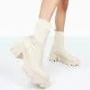 Everdeen Ecru PU And Knit Chunky Heeled Platform Sock Ankle Boots 1 Everdeen Ecru PU And Knit Chunky Heeled Platform Sock Ankle Boots -Chic Footwear Shop 771A9993 d74480a8 b27c 448f ae7c e2e699fa0d27