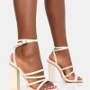 Tobi Ecru Patent Strappy Square Toe High Block Heels -Chic Footwear Shop 8 461f1ae3 1af5 446a 922a 58be0fc742ec