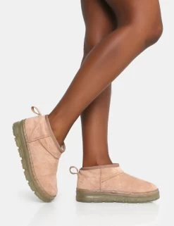 Bambi Beige Faux Suede Ultra Mini Ankle Boots 8 Bambi Beige Faux Suede Ultra Mini Ankle Boots -Chic Footwear Shop IMG 0712