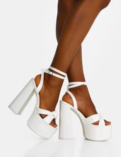 Leo Edition White Patent Platform High Heels -Chic Footwear Shop IMG 1185