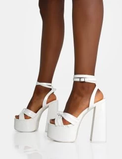 Leo Edition White Patent Platform High Heels -Chic Footwear Shop IMG 1188