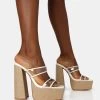 Carley White Perspex Mule Square Toe Platform Raffia Block Heels 1 Carley White Perspex Mule Square Toe Platform Raffia Block Heels -Chic Footwear Shop IMG 1372