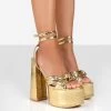 Leo Edition Gold Metallic Platform High Heels 1 Leo Edition Gold Metallic Platform High Heels -Chic Footwear Shop LeoEditionGoldfront