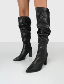 Mine Wide Fit Black PU Knee High Boots 9 Mine Wide Fit Black PU Knee High Boots -Chic Footwear Shop MINEWFBLACKDETAIL 13efa3ce e12b 493c ae9f 8208fcbceaf2