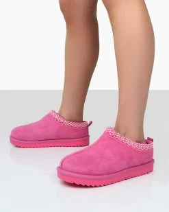 Tamsin Pink Faux Suede Embroidered Slipper Boots -Chic Footwear Shop PDECOMTEMPLATE2copy bac076b8 14c5 4c20 b574 1930e84d3c27