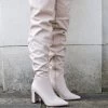 Theirs Taupe Wide Fit PU Over The Knee Boots -Chic Footwear Shop THEIRSWFTAUPE PU 1