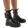 Thought Black Pu Wide Fit Pocket Chunky Sole Ankle Boot -Chic Footwear Shop THOUGHT BLACK PU 1 df387864 8de0 487b 92cd 6810bedf5d64