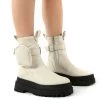 Thought Bone Pu Wide Fit Pocket Chunky Sole Ankle Boot -Chic Footwear Shop THOUGHT CREAM PU 1