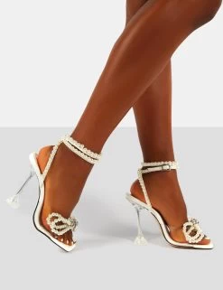 Glimmer White Wrap Around Pearl Detail Bow Square Toe Cake Stand Heels -Chic Footwear Shop Untitled 3 cccb6d6d 59c1 4c65 937c ed483bd9eeed