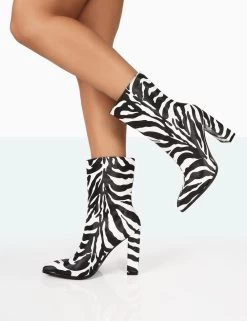 Bridget Zebra Printed PU Pointed Toe Block Heeled Ankle Boots 8 Bridget Zebra Printed PU Pointed Toe Block Heeled Ankle Boots -Chic Footwear Shop c3 8b55c351 043d 4f29 aa1b f8b3144679de