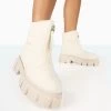 Puffy Ecru Nylon Zip Up Chunky Sole Snow Ankle Boots -Chic Footwear Shop c 24998b24 6f6d 4f9b 8711 d51e3eb7445f