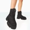 Puffy Black Nylon Zip Up Chunky Sole Snow Ankle Boots -Chic Footwear Shop c c2f2b7ff 32e7 415e 830e b8b0162222f2