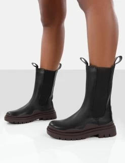Cherry Black Chunky Sole Chelsea Ankle Boots -Chic Footwear Shop detail 3de5d190 b470 41a5 8fce ea84ee3e60ad