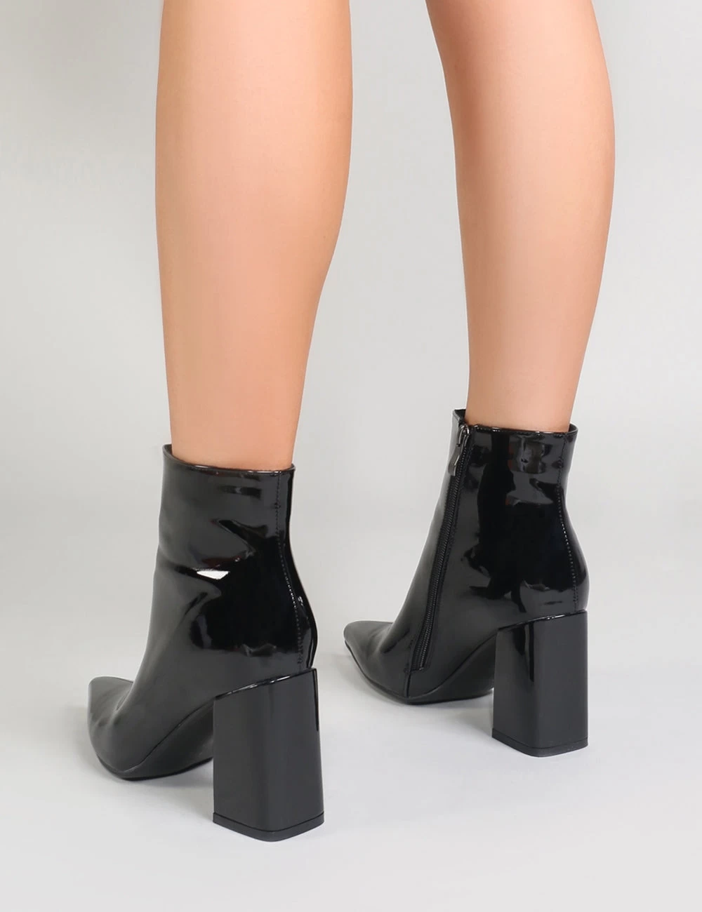 Empire Pointed Toe Ankle Boots In Black Patent 5 Empire Pointed Toe Ankle Boots In Black Patent - Image 3