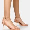 Yara Nude Pu Barely There Mid Stiletto Heels