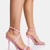 Amy Baby Pink Strappy Barely There Square Toe Stiletto Heels