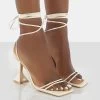 Dymond Off White Lace Up Square Toe Cake Stand Heels 1 Dymond Off White Lace Up Square Toe Cake Stand Heels -Chic Footwear Shop newdymondoffwhitefrontimage