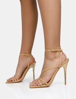 Fillipa Nude Pu Strappy Square Toe Metal Stiletto Heels -Chic Footwear Shop nude 6f4f1ced 51f8 4643 a202 b5c69d6237e0